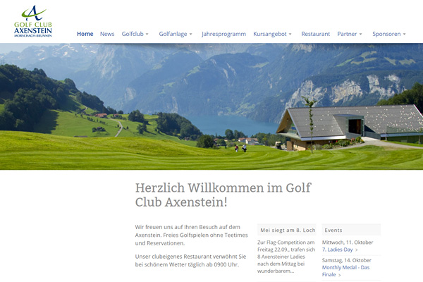 Markus Steiger Project 02345 WebSite Golfclub Axenstein