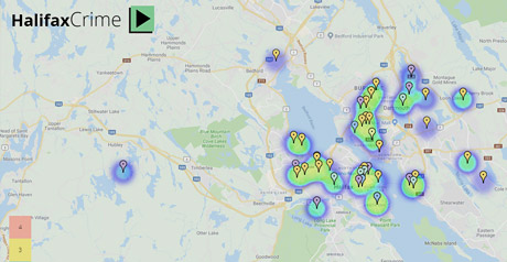 Screenshot Site Halifax Crime Heatmap