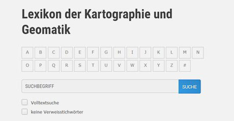 Screenshot Site Lexikon der Kartographie und Geomatik