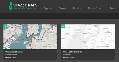 Screenshot Site Snazzy Maps