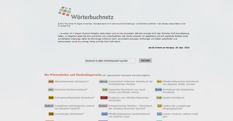 Screenshot Site Wörterbuchnetz